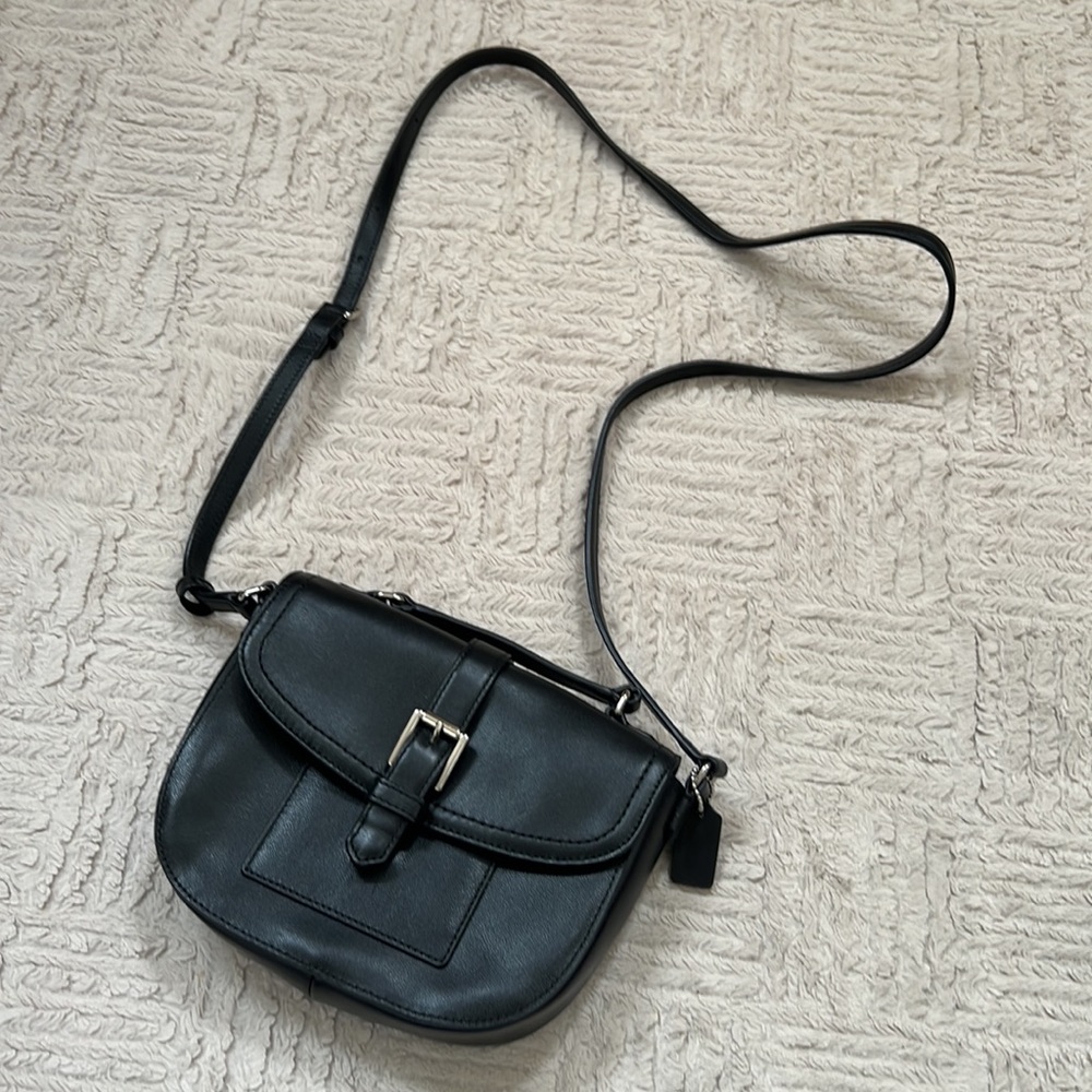 Coach black leather small leather bag crossbody, CHARLIE LEATHER ANDERSON EUC